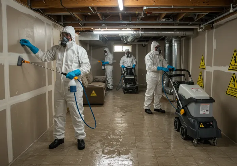 Basement Moisture Removal and Structural Drying process in Williston, SC